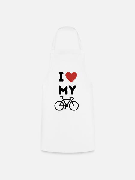 Fahrradliebe - Kochschürze - Weiß