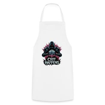 Crit Happens - Cooking Apron - white - Front - AI Model Male 185 dark (185cm)