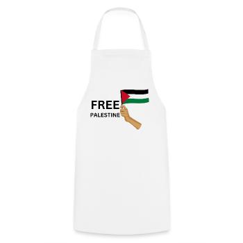 FREE PALASTINE | Gaza | Demonstration - Kochschürze - Weiß - Vorne - AI Model Male 185 dark (185cm)