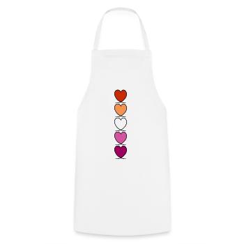 Cœurs lesbiennes, lesbiennes - Tablier de cuisine - blanc - Devant - AI Model Male 185 dark (185cm)
