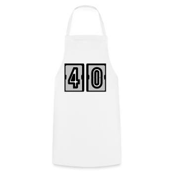 40. 40. GEBURTSTAG. GEBURTSTAG 40 JAHRE. 40 - Kochschürze - Weiß - Vorne - AI Model Male 185 dark (185cm)
