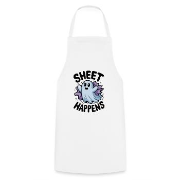 Sheet Happens - Cooking Apron - white - Front - AI Model Male 185 dark (185cm)