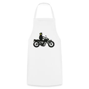 motorradfahrer - Kochschürze - Weiß - Vorne - AI Model Male 185 dark (185cm)