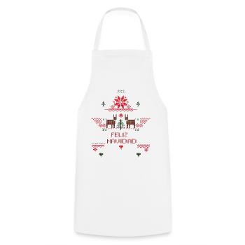 Feliz Navidad Weihnachten - Kochschürze - Weiß - Vorne - AI Model Male 185 dark (185cm)