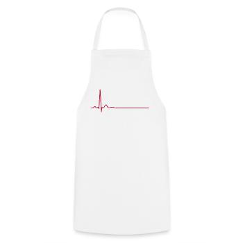 Herzschlag-EKG-Linie Medizinischer Pulswellen-Ikon-Vektor - Kochschürze - Weiß - Vorne - AI Model Male 185 dark (185cm)