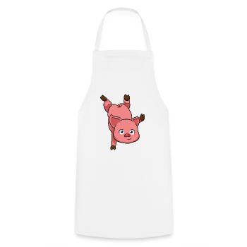 Pig Handstand - Kochschürze - Weiß - Vorne - AI Model Male 185 dark (185cm)