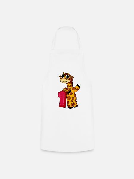 1. Geburtstag Giraffe 1.Klasse Geschenk - Kochschürze - Weiß