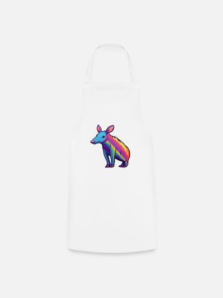 Erdferkel Buntes Aquarell Cartoon Kawaii Tier - Kochschürze - Weiß