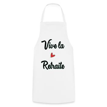 RETRAITE. RETRAITE. RETRAITEE. BONNE RETRAITE - Tablier de cuisine - blanc - Devant - AI Model Male 185 dark (185cm)