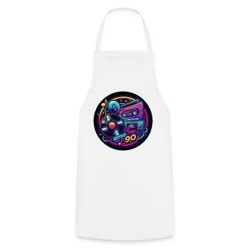 Retro 90s Logo - Kochschürze - Weiß - Vorne - AI Model Male 185 dark (185cm)