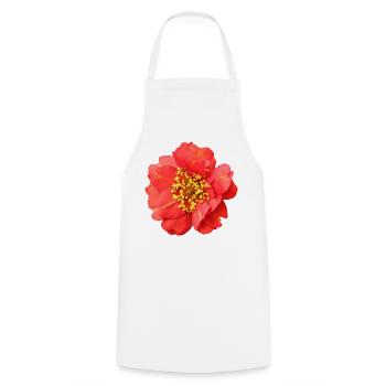rote Blume Rose - Kochschürze - Weiß - Vorne - AI Model Male 185 dark (185cm)