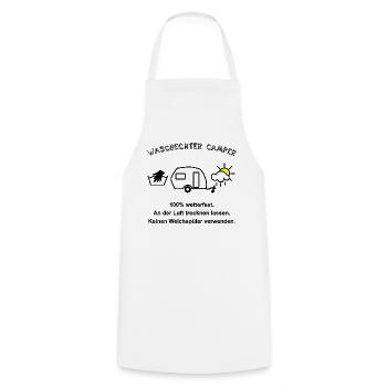 waschechter camper wohnwagen - Kochschürze - Weiß - Vorne - AI Model Male 185 dark (185cm)