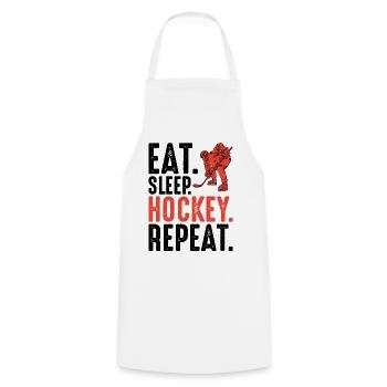 Silhouette du joueur de hockey rouge - Tablier de cuisine - blanc - Devant - AI Model Male 185 dark (185cm)