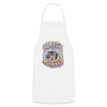 Allergic To Mornings - Cooking Apron - white - Front - AI Model Male 185 dark (185cm)