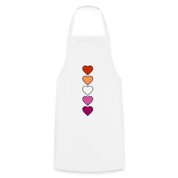 Cœurs lesbiennes lesbiennes - Tablier de cuisine - blanc - Devant - AI Model Male 185 dark (185cm)