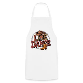 Line Dance mein Hobby - meine Passion - mein Ding - Kochschürze - Weiß - Vorne - AI Model Male 185 dark (185cm)