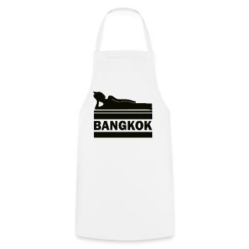 Bangkok Buddha Thailand Temple Wat Pho Souvenir TH - Cooking Apron - white - Front - AI Model Male 185 dark (185cm)