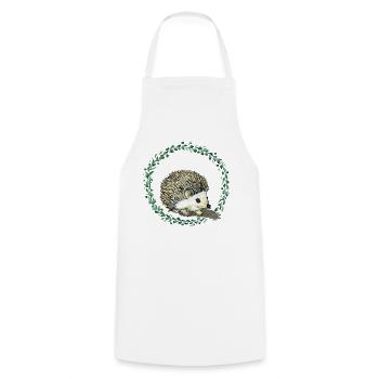 Hedgehog - Cooking Apron - white - Front - AI Model Male 185 dark (185cm)