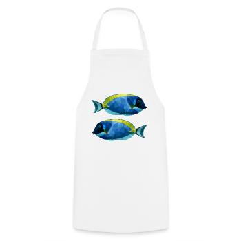 Meeresfisch Bunter Fisch Dori Korallenfisch Korall - Kochschürze - Weiß - Vorne - AI Model Male 185 dark (185cm)
