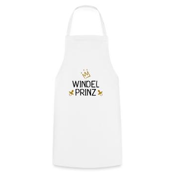 Baby Windel Prinz Krone - Kochschürze - Weiß - Vorne - AI Model Male 185 dark (185cm)