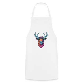 Karibu buntes Aquarell Cartoon Kawaii Tier - Kochschürze - Weiß - Vorne - AI Model Male 185 dark (185cm)