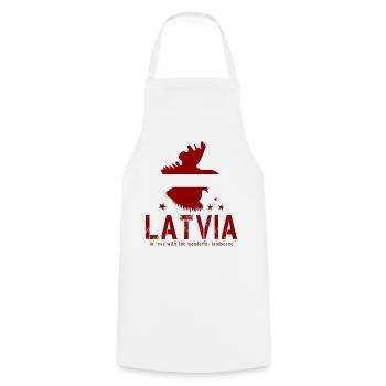 Latvia Lettland Letten lettisch - Kochschürze - Weiß - Vorne - AI Model Male 185 dark (185cm)