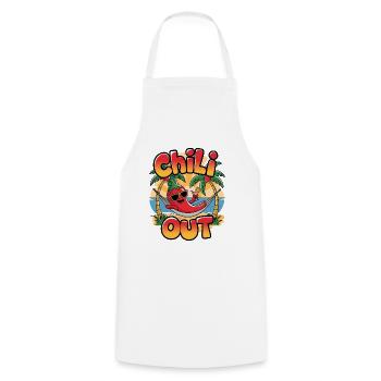 Chili Out - Cooking Apron - white - Front - AI Model Male 185 dark (185cm)