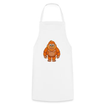 Big Foot Niedliche Maskottchen Zeichentrickfigur Kawaii - Kochschürze - Weiß - Vorne - AI Model Male 185 dark (185cm)