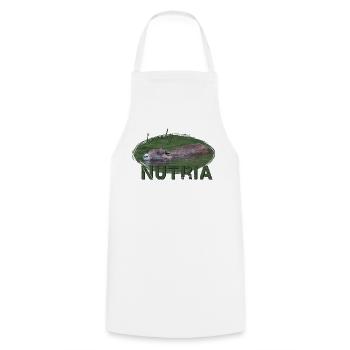Nutria Biber Biberratte Wasserratte - Kochschürze - Weiß - Vorne - AI Model Male 185 dark (185cm)