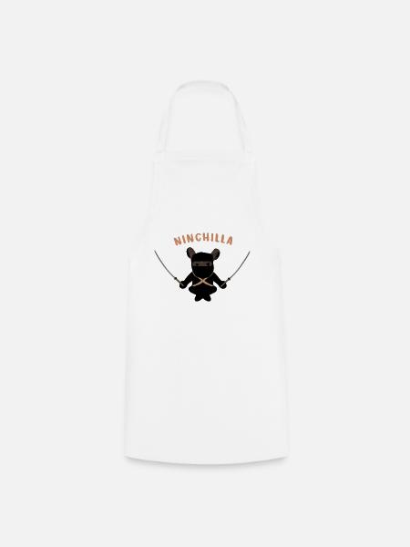 Blitzschneller Ninja Chinchilla - Kochschürze - Weiß