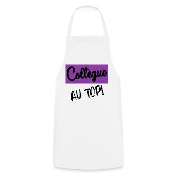 RETIREMENT. RETIREMENT. RETIRED. RETIREMENT - Cooking Apron - white - Front - AI Model Male 185 dark (185cm)