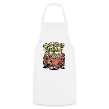 Orc-ward Silence - Cooking Apron - white - Front - AI Model Male 185 dark (185cm)