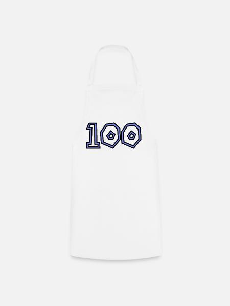 100. 100 ANS. 100e ANNIVERSAIRE. ANNIVERSAIRE 100 - Tablier de cuisine - blanc