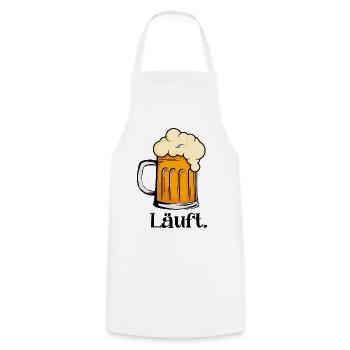 Läuft. - Bierkrug Spruch für Bierfreunde - Kochschürze - Weiß - Vorne - AI Model Male 185 dark (185cm)