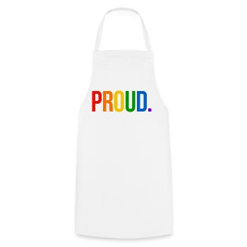 PROUD. - Schlicht und Aussagekräftig - Kochschürze - Weiß - Vorne - AI Model Male 185 dark (185cm)