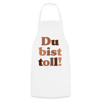 Du bist toll! - Kochschürze - Weiß - Vorne - AI Model Male 185 dark (185cm)