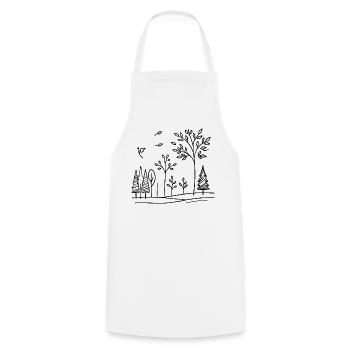 Pure Nature - Cooking Apron - white - Front - AI Model Male 185 dark (185cm)