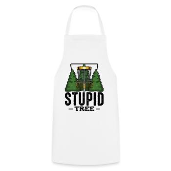 Stupid Tree Discgolf Spruch Frisbee Geschenk - Kochschürze - Weiß - Vorne - AI Model Male 185 dark (185cm)