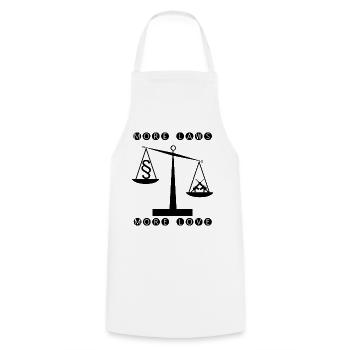 More laws more love - less weapons - Cooking Apron - white - Front - AI Model Male 185 dark (185cm)