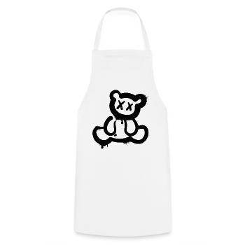 Grafitti Teddy Bear - Cooking Apron - white - Front - AI Model Male 185 dark (185cm)