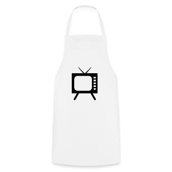 Fernseher Symbol - Kochschürze - Weiß - Vorne - AI Model Male 185 dark (185cm)