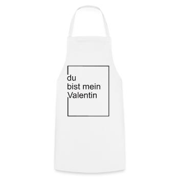 du bist mein valentin - neu - Kochschürze - Weiß - Vorne - AI Model Male 185 dark (185cm)