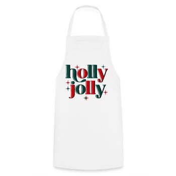 Holly Jolly Xmas - Kochschürze - Weiß - Vorne - AI Model Male 185 dark (185cm)