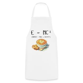 E MC² Kaffee Milch Energie Geschenk lustig - Kochschürze - Weiß - Vorne - AI Model Male 185 dark (185cm)