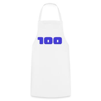 100. 100 JAHRE. 100-JÄHRIGES JUBILÄUM. 100. GEBURTSTAG - Kochschürze - Weiß - Vorne - AI Model Male 185 dark (185cm)