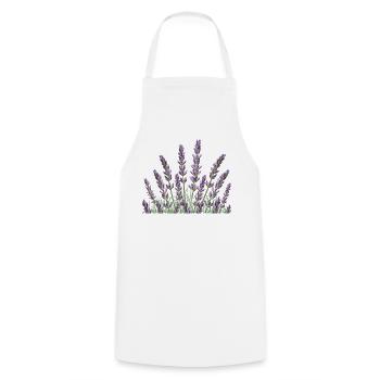 Lavendel Lavendelhalme - Kochschürze - Weiß - Vorne - AI Model Male 185 dark (185cm)