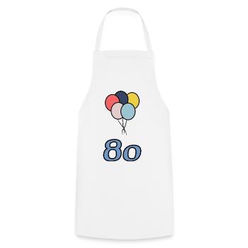 80. 80 ANS. 80e ANNIVERSAIRE. ANNIVERSAIRE 80 ANS. - Tablier de cuisine - blanc - Devant - AI Model Male 185 dark (185cm)
