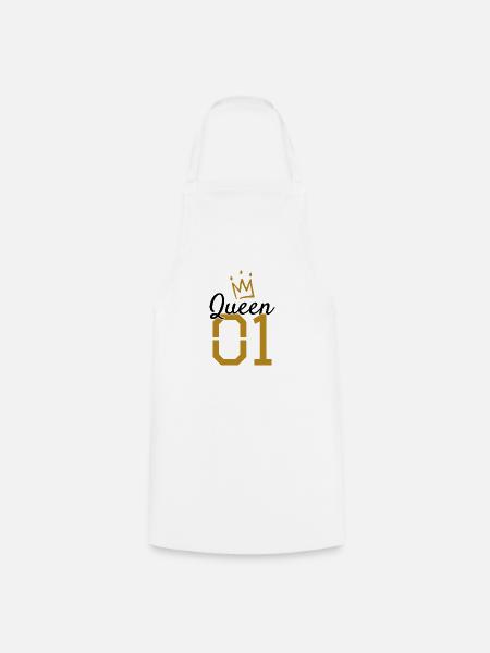 Queen 01 Krone - Kochschürze - Weiß