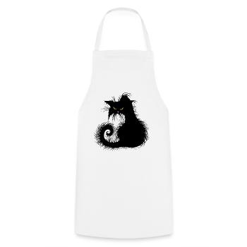 Katze Strassenkatzen Kater schwarz böse krank - Kochschürze - Weiß - Vorne - AI Model Male 185 dark (185cm)
