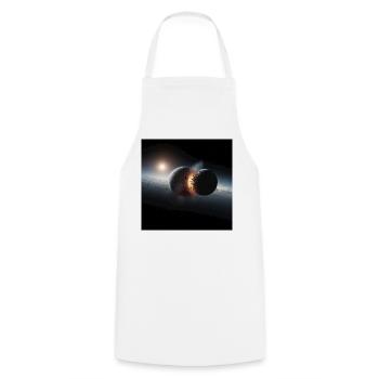 Kosmisches Eclipse Design - Kochschürze - Weiß - Vorne - AI Model Male 185 dark (185cm)